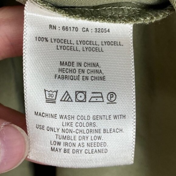 Anthropologie Army Green Faux Wrap Top Blouse Size 0 Holding Horses Olive Boho - Picture 7 of 9